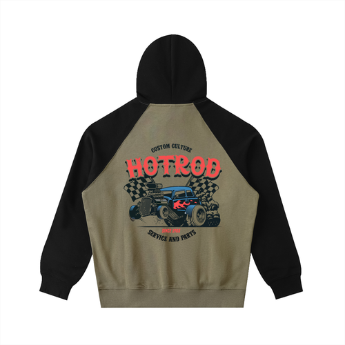 Color-Block Raglan Sleeve Hoodie