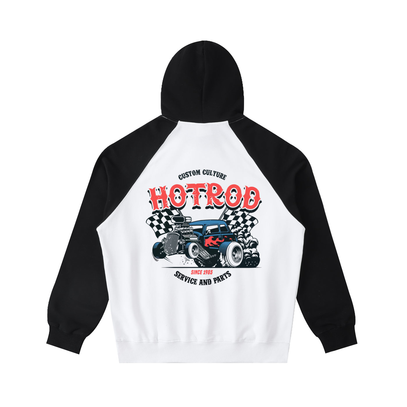 Color-Block Raglan Sleeve Hoodie