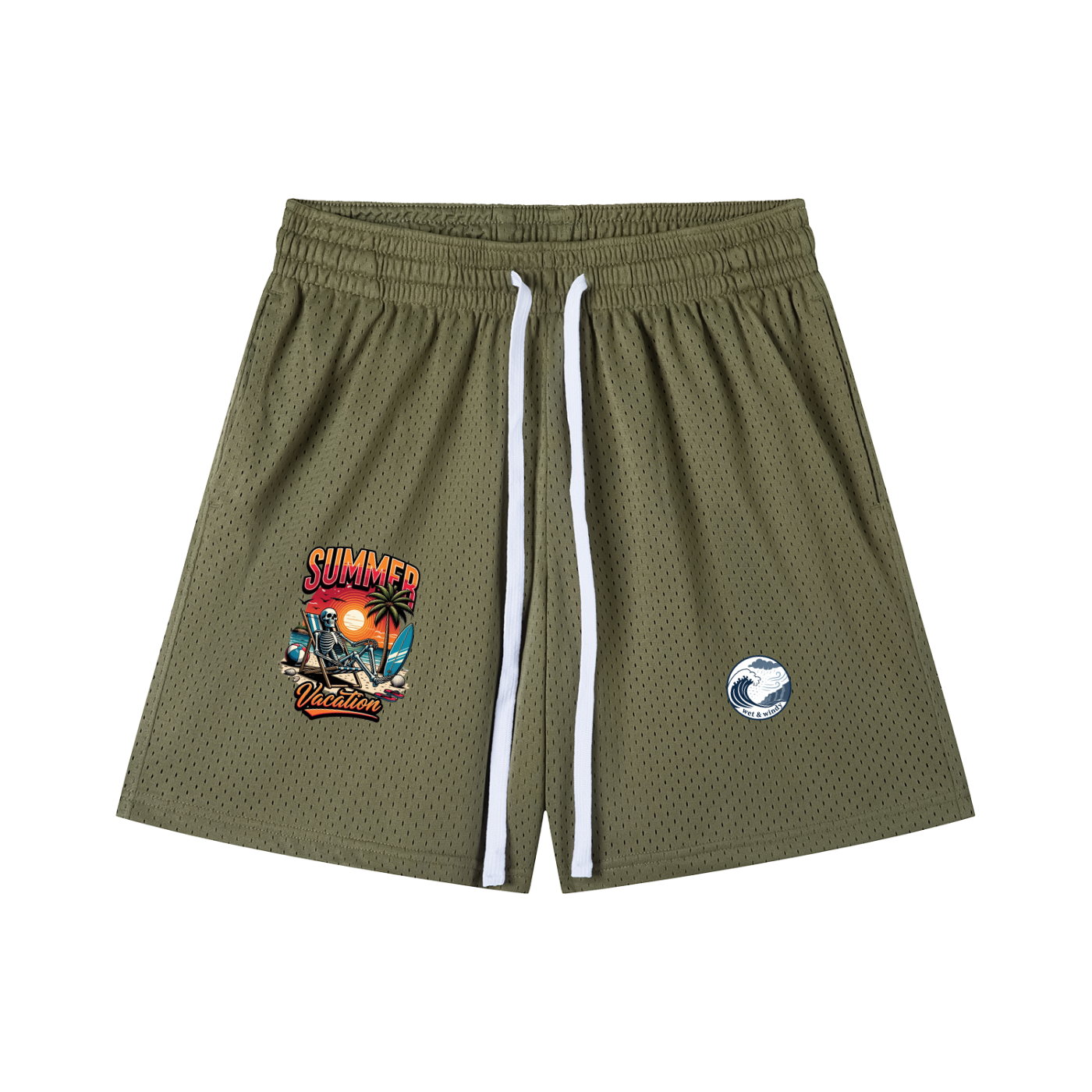 Mesh Drawstring Shorts