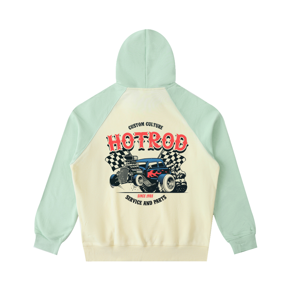 Color-Block Raglan Sleeve Hoodie
