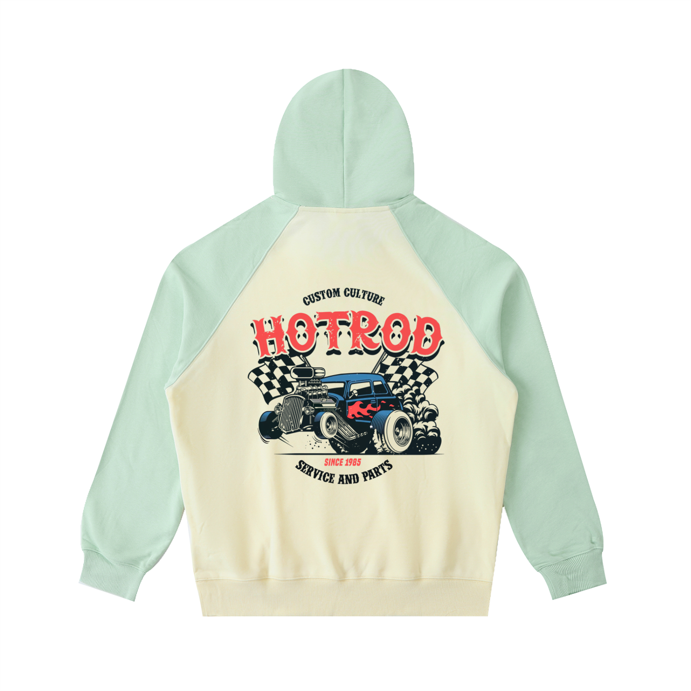 Color-Block Raglan Sleeve Hoodie