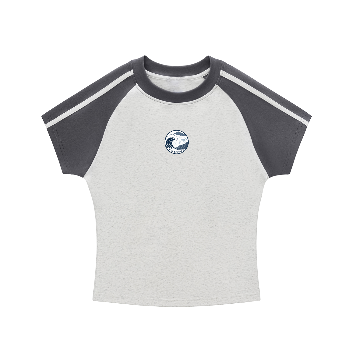 Contrast Stripes Bodycon Raglan  Sleeve T-Shirt