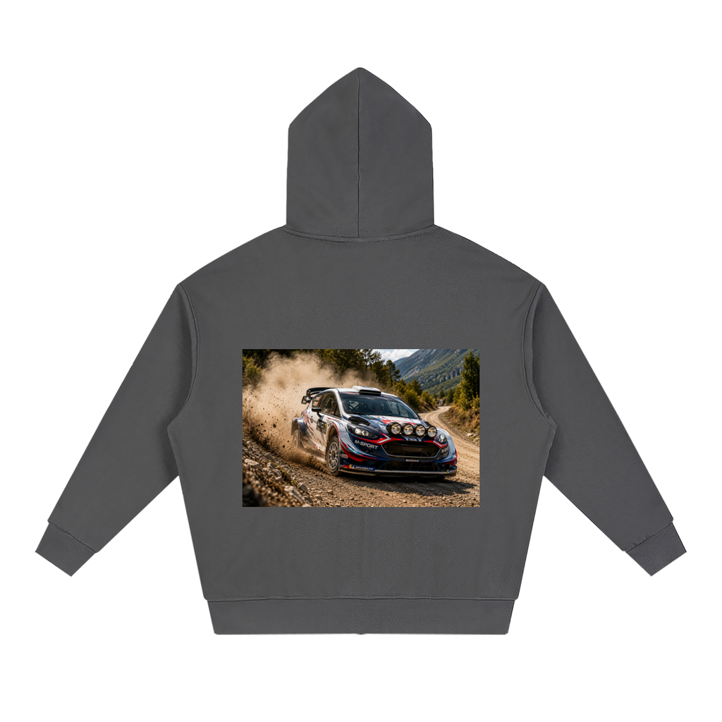 Unisex Loose Solid Full Zip Hoodie
