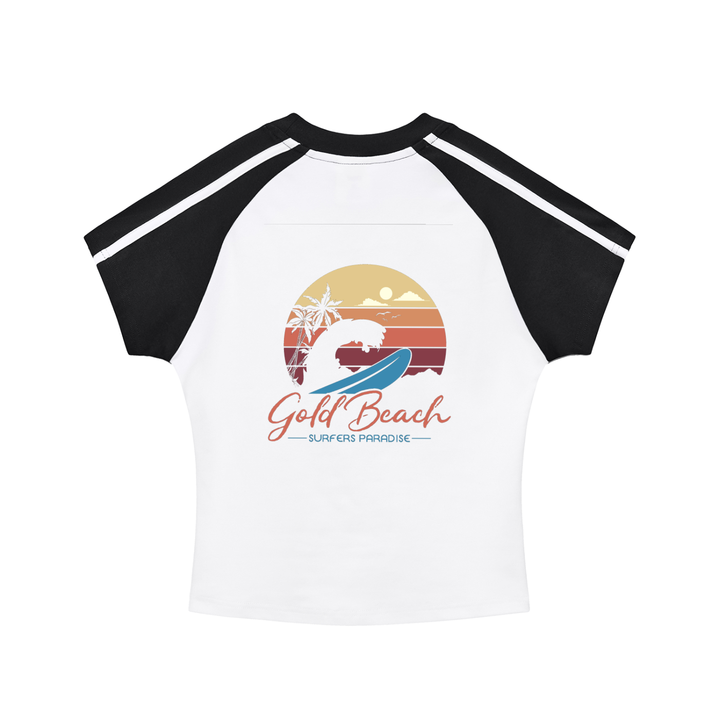 Contrast Stripes Bodycon Raglan  Sleeve T-Shirt