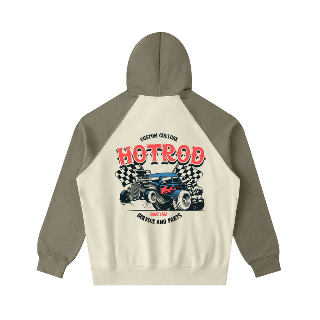 Color-Block Raglan Sleeve Hoodie