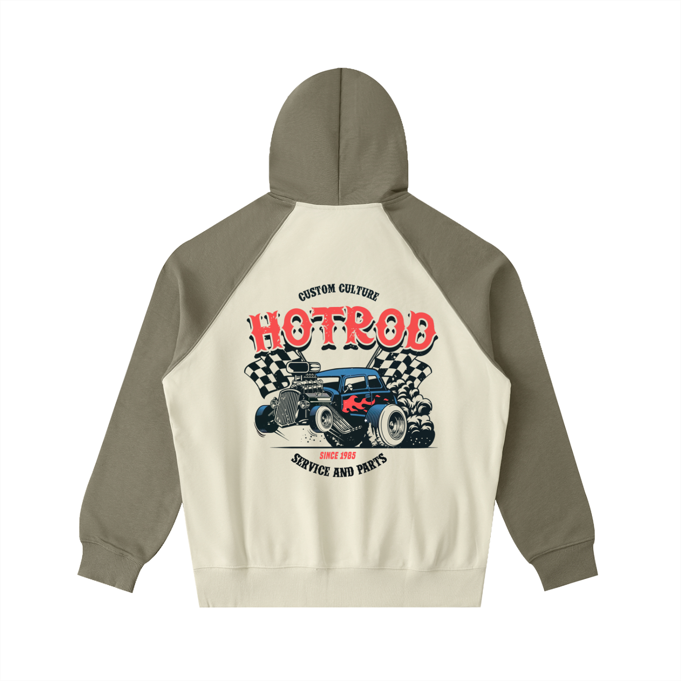 Color-Block Raglan Sleeve Hoodie