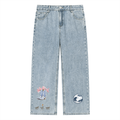 Unisex Vintage Wash Straight Leg Jeans