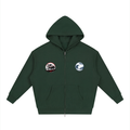 Unisex Loose Solid Full Zip Hoodie