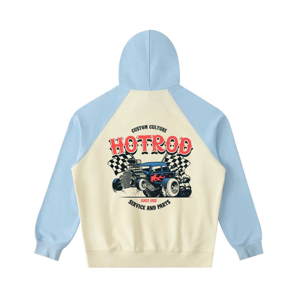 Color-Block Raglan Sleeve Hoodie