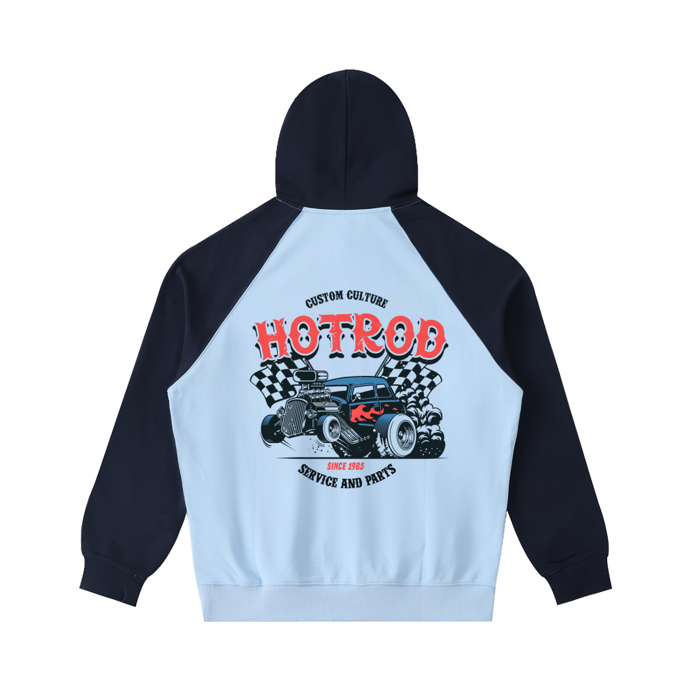 Color-Block Raglan Sleeve Hoodie